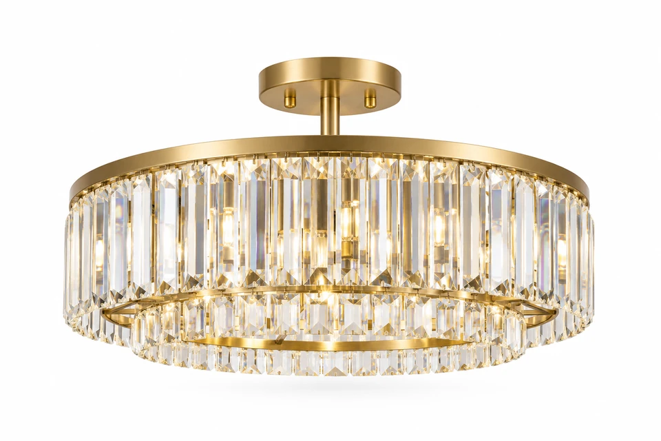 Crystal chandelier on a white background
